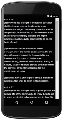 DECLARATION OF HUMAN RIGHTS android App screenshot 0