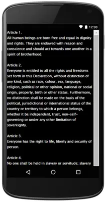 DECLARATION OF HUMAN RIGHTS android App screenshot 1